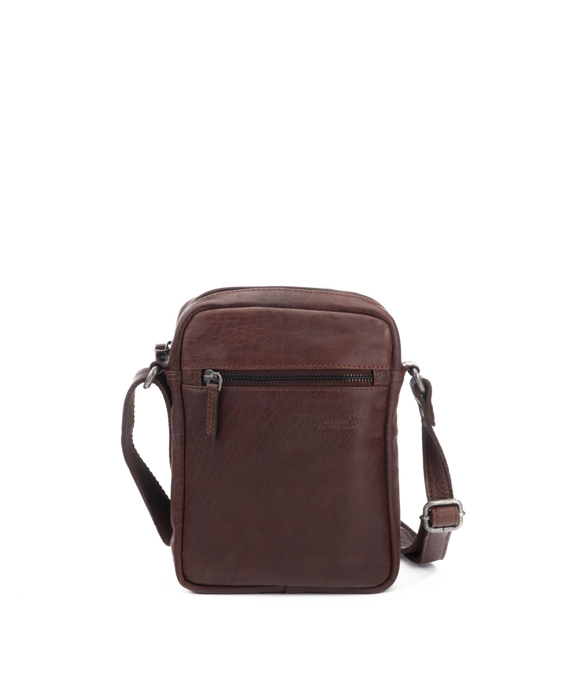 Borsa a tracolla STAMP ST3024, uomo, pelle, marrone