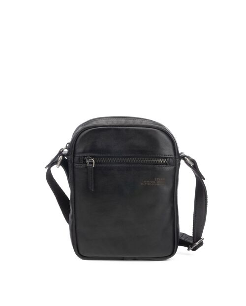 Bolso bandolera STAMP ST3024, hombre, piel, color negro