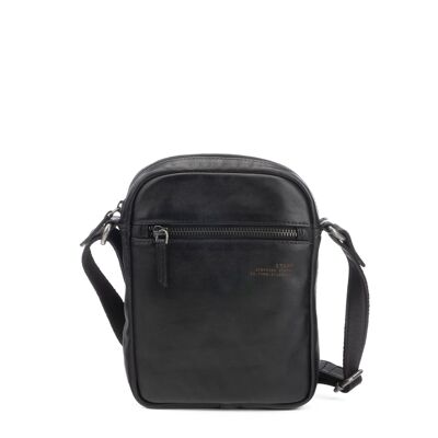 Bolso bandolera STAMP ST3024, hombre, piel, color negro