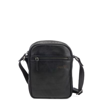 STAMP ST3024 shoulder bag, man, leather, black