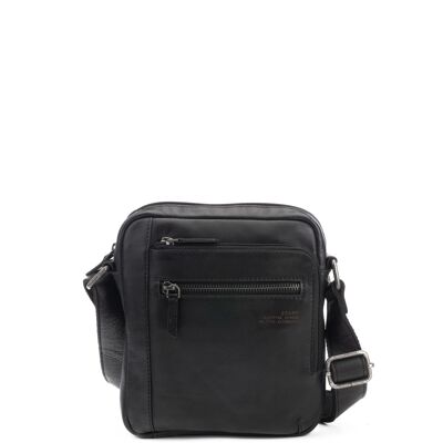 STAMP ST3025 shoulder bag, man, leather, black
