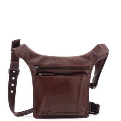 STAMP ST3027 waist bag, man, leather, brown