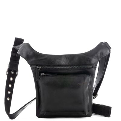 STAMP ST3027 waist bag, man, leather, black