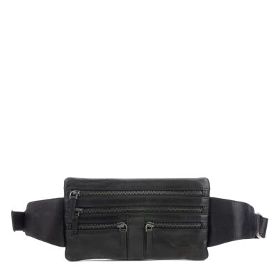 STAMP ST3028 waist bag, man, leather, black