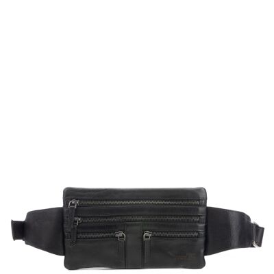 STAMP ST3028 waist bag, man, leather, black