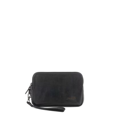 STAMP ST3030 toiletry bag, man, leather, black