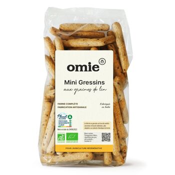 Gressins aux graines de lin bio - ingrédients italiens - 200 g 1