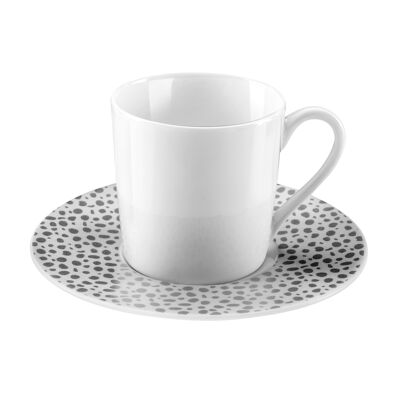 Baghera Platine - Coffret 6 tasses et soucoupes café-MEDARD DE NOBLAT