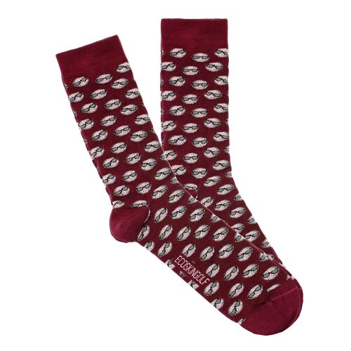 Calcetines full jacquard diseño Balls Bordeaux – Hombre