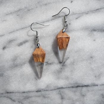 Boucles d'oreilles en bois d’olivier 1