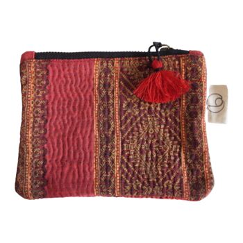 Set de 6 petites pochettes en kantha N°50 6