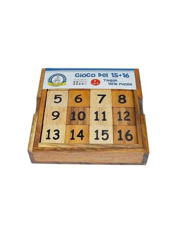 Logic Giochi Puzzle 2 en 1 en Bois 15+16, LG125, 12x12x3cm 2