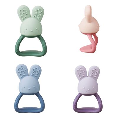 Jouet lapin de dentition en silicone à remplir et rafraichir - 4 coloris