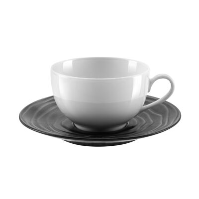 Escale Noir - Set of 6 tea cups and saucers-MEDARD DE NOBLAT