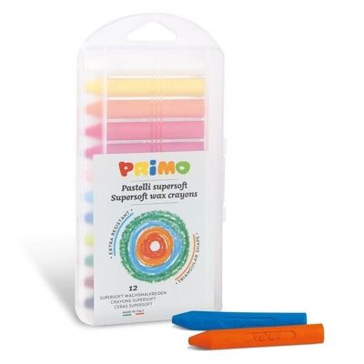 Paquete de 12 crayones de cera Primo Supersoft