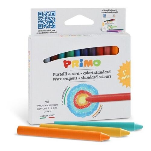 Primo 12 classic colours wax crayons