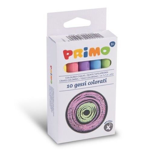 10 coloured chalks