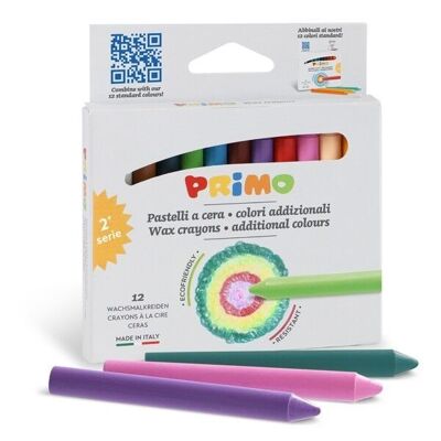 Primo 12 crayones de cera (colores adicionales)