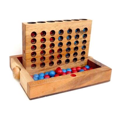 Logic Giochi Gioco da tavolo in legno 4 di fila, LG139, 19×15.5x4cm