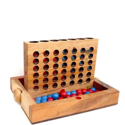 Logic Giochi Wooden Board Game 4 in a Row, LG139, 19×15.5x4cm