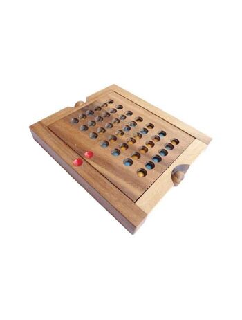 Logic Giochi Jeu de société en bois 4 d'affilée, LG139, 19 × 15,5 x 4 cm 2