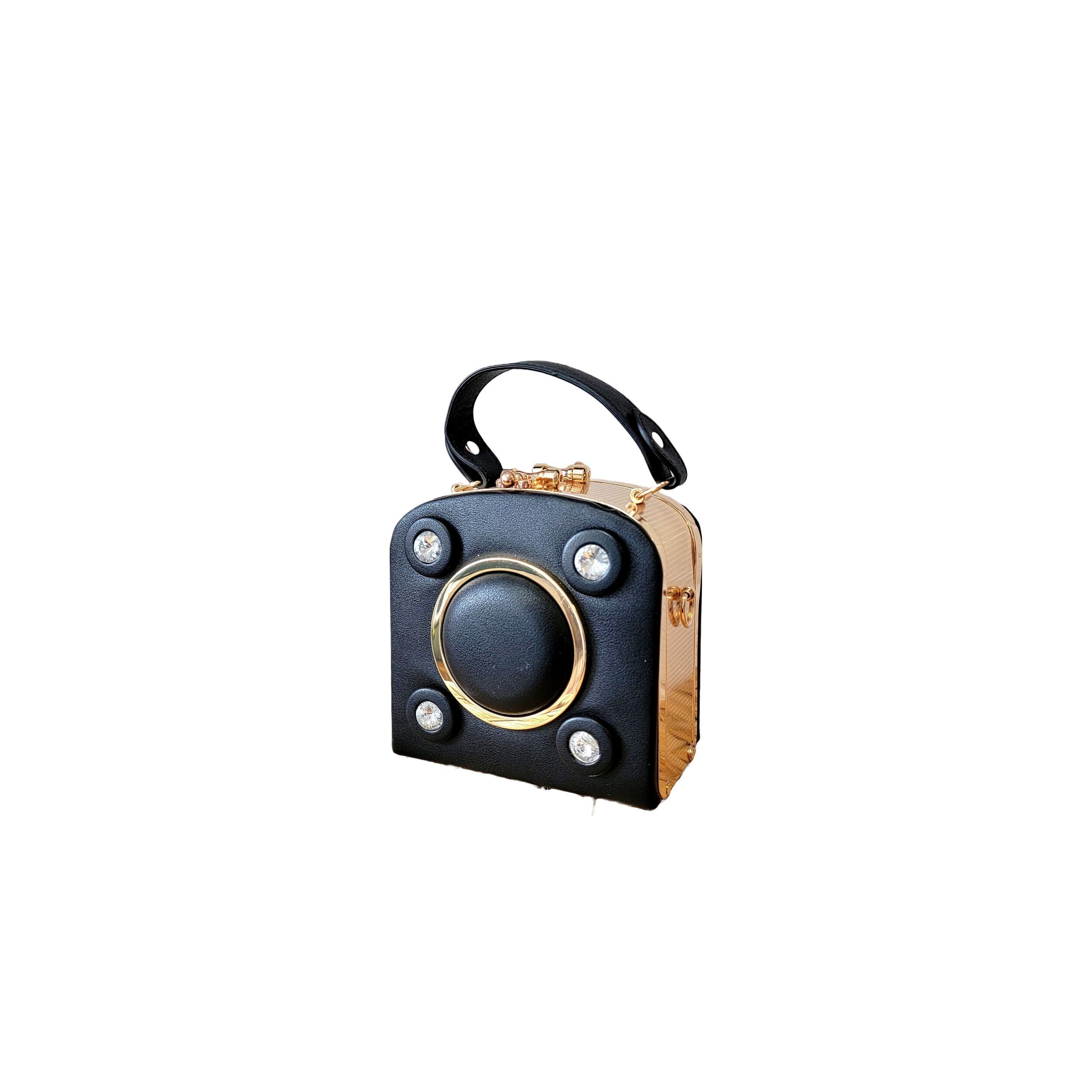 Neue goldfarbene Hardware, kleine Damentasche, Kreisform, diamantbesetzt, kleine Umhängetasche – H527-503