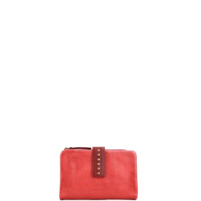 STAMP ST12101 portefeuille femme cuir lavé rouge