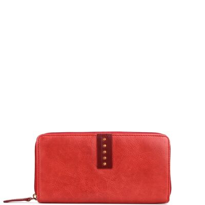 STAMP ST12103 portefeuille, femme, cuir lavé, rouge