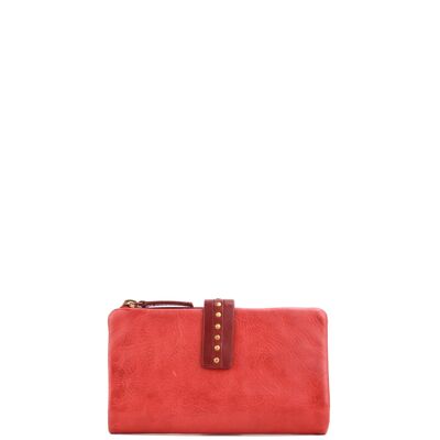 STAMP ST12104 portefeuille, femme, cuir lavé, rouge
