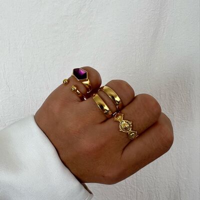 Stackable Gold Rings, Women Rings, Gold Band RIngs, Gold Statement Rings, Stone RIng, Gift for Her, Made in Greece.