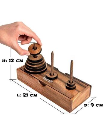 Logica Giochi Tour en Bois de Hanoï, LG299, 8,5 × 21,5 x 4 cm 3