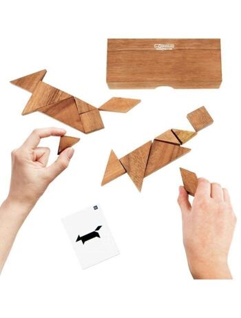 Logic Giochi Jeu en bois Double Tangram, LG301, 20x12x4cm 3