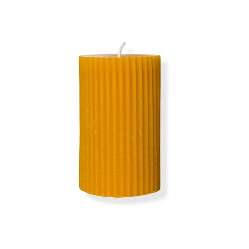 Beeswax Ribbed Pillar Candle
