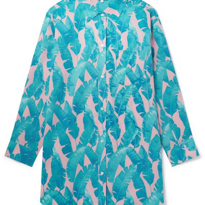 Women's Organic Cotton Nightshirt - Banana Leaves