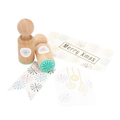 Mini Snowflake Stamp with Dot Design for Festive Winter Creations