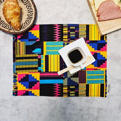 Handmade ''Bogolan'' Inspired Print Placemats | African Print Washable Placemats