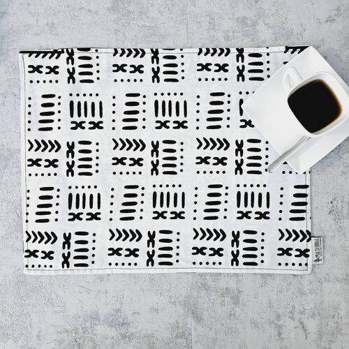 Handmade ''Bogolan'' Inspired Print Placemats | African Print Washable Placemats