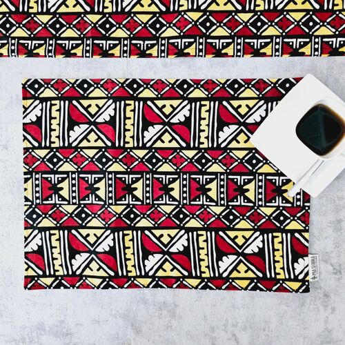 Handmade ''Bogolan'' Inspired Print Placemats | African Print Washable Placemats