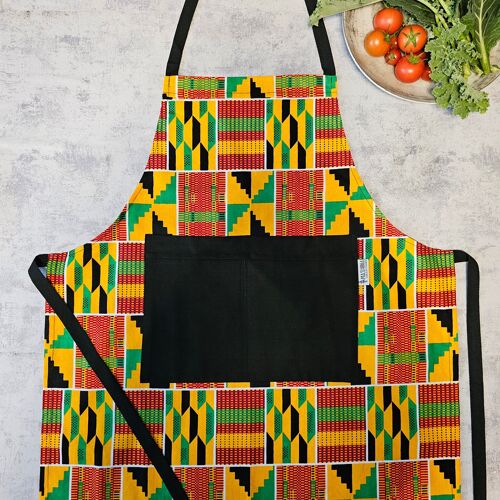 Handmade Kente Print | African Print Apron with Pocket