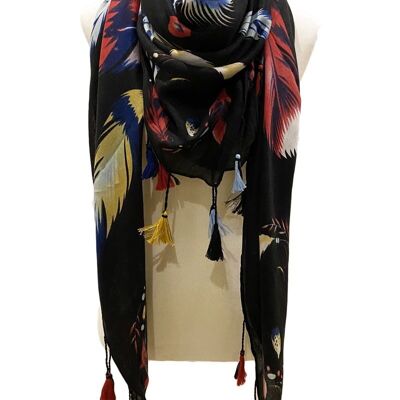 Foulard carré plume