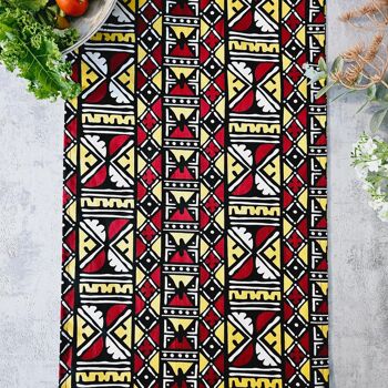 Chemin de table imprimé africain fait à la main « Mudcloth » inspiré de Bogolan fabriqué à partir de tissu imprimé 100 % africain 3