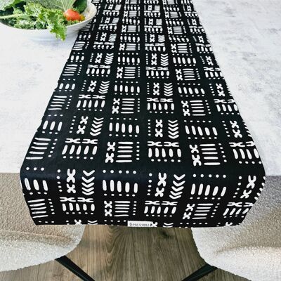 Handmade African Print "Mudcloth" Bogolan Inspired Print Table Runner Made from 100% African Print Fabric