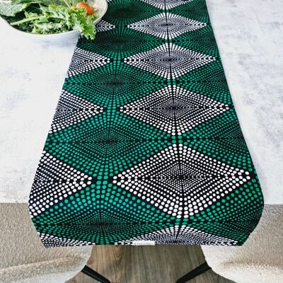 Chemin de table imprimé africain fait à la main « Mudcloth » inspiré de Bogolan fabriqué à partir de tissu imprimé 100 % africain