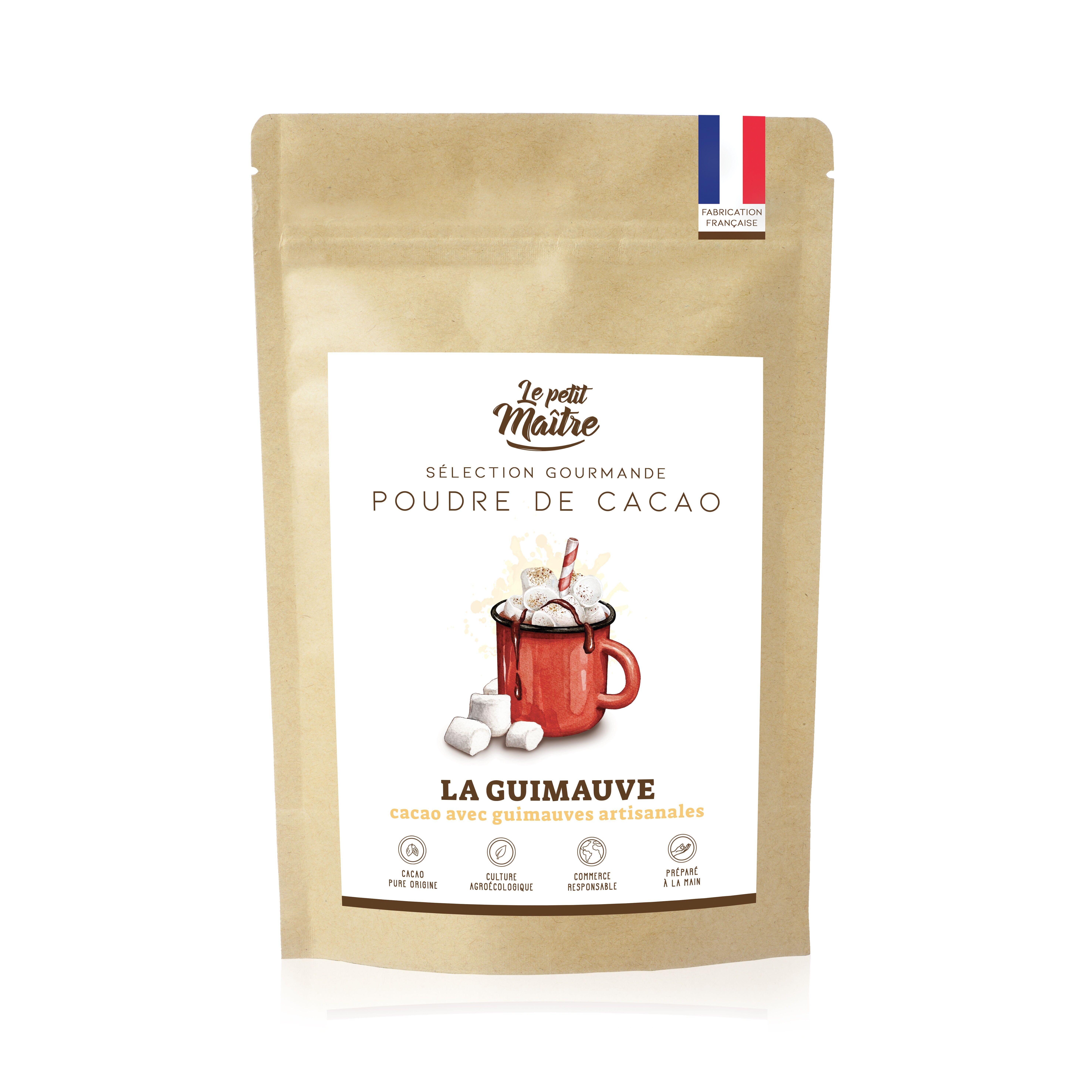 Poudre de cacao et minis guimauves artisanales pour chocolat chaud