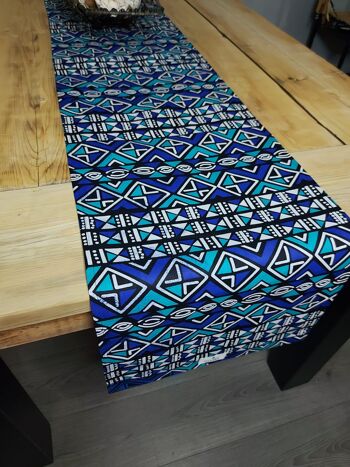 Chemin de table imprimé africain fait à la main « Mudcloth » inspiré de Bogolan fabriqué à partir de tissu imprimé 100 % africain 4