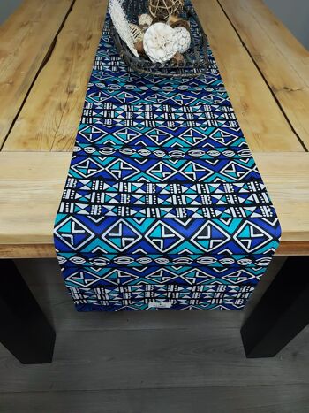 Chemin de table imprimé africain fait à la main « Mudcloth » inspiré de Bogolan fabriqué à partir de tissu imprimé 100 % africain 5