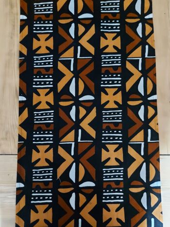 Chemin de table imprimé africain fait à la main « Mudcloth » inspiré de Bogolan fabriqué à partir de tissu imprimé 100 % africain 4