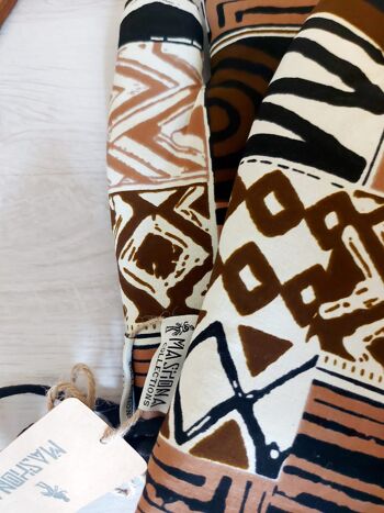 Ensemble de 2 gants de four imprimés africains inspirés de l’impression Bogolan « Mudcloth » faits à la main 2