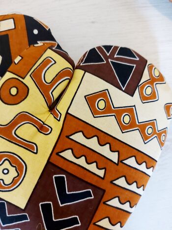 Ensemble de 2 gants de four imprimés africains inspirés de l’impression Bogolan « Mudcloth » faits à la main 2