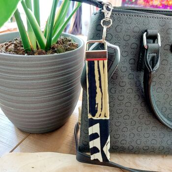 Porte-clés imprimé africain et cuir | Bracelet | Porte-clés 2